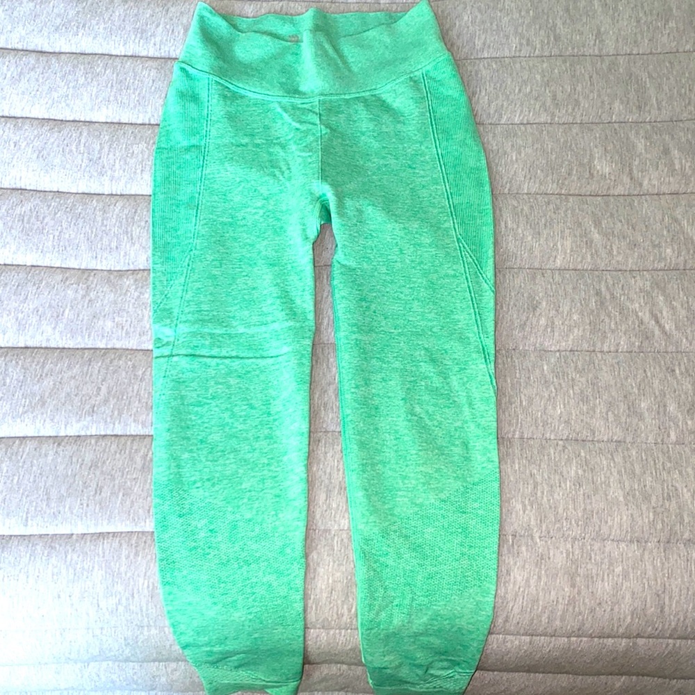 All in motion leggings, fun bright green color, worn only once